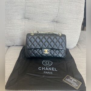 Chanel Black Quilted Shoulder Bag with Gold Accents